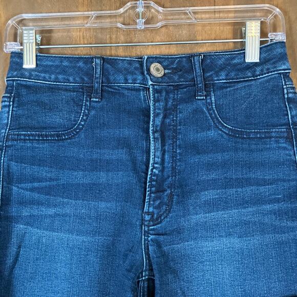American Eagle Womens Shorts Blue Denim Sky High Rise Shortie Stretch 6 - Picture 2 of 11